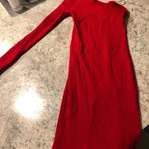 Red One shoulder dress